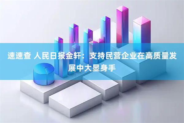 速速查 人民日报金轩：支持民营企业在高质量发展中大显身手
