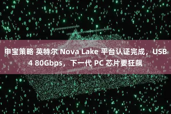 申宝策略 英特尔 Nova Lake 平台认证完成，USB4 80Gbps，下一代 PC 芯片要狂飙