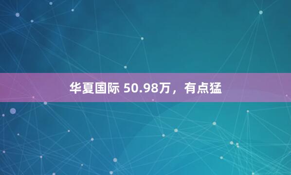 华夏国际 50.98万，有点猛